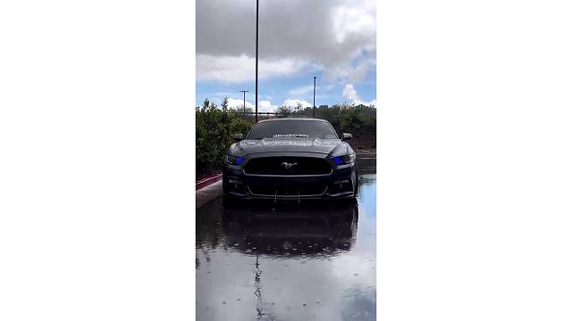 雨中泊车静待主人