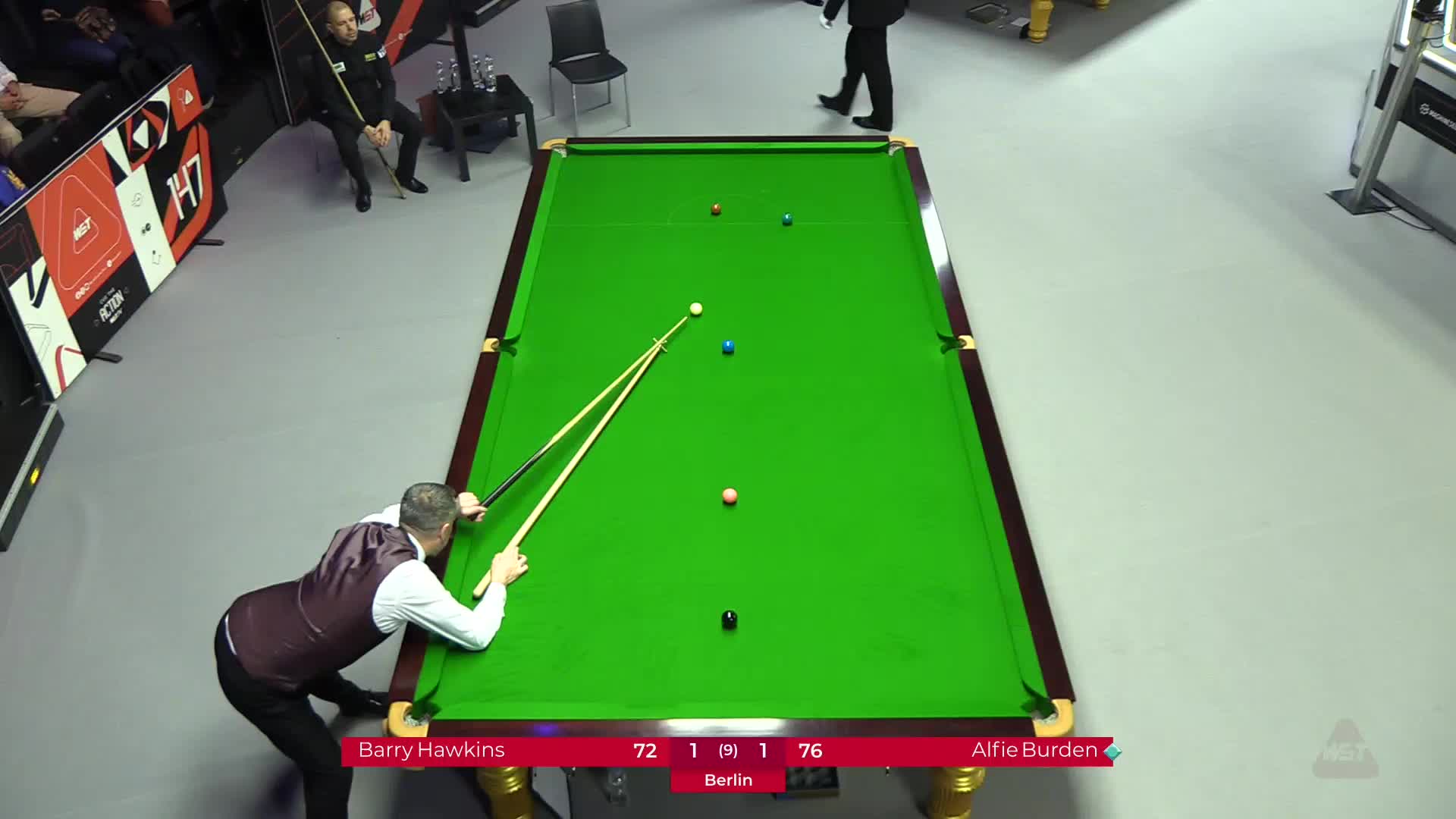 巴里·霍金斯VS阿尔菲·伯顿 2025斯诺克德国大师赛 清流