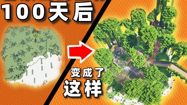 【爆肝】在无法离开的岩浆岛上生存100天，变成了这样。