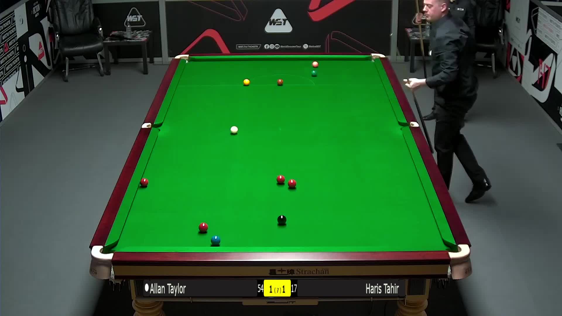 艾伦·泰勒VS哈里斯·塔希尔 2025斯诺克威尔士公开赛资格赛 清流