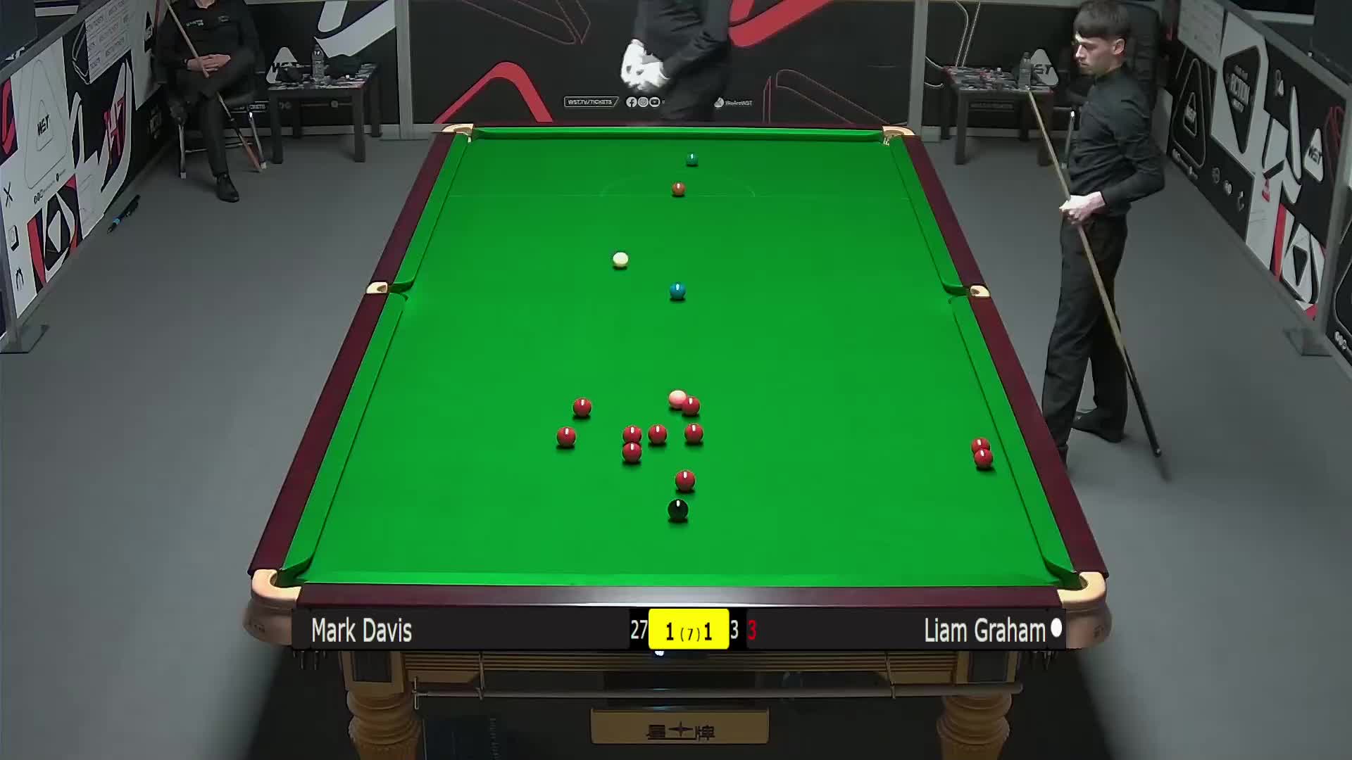 马克·戴维斯VS利亚姆·格雷厄姆 2025斯诺克威尔士公开赛资格赛 清流