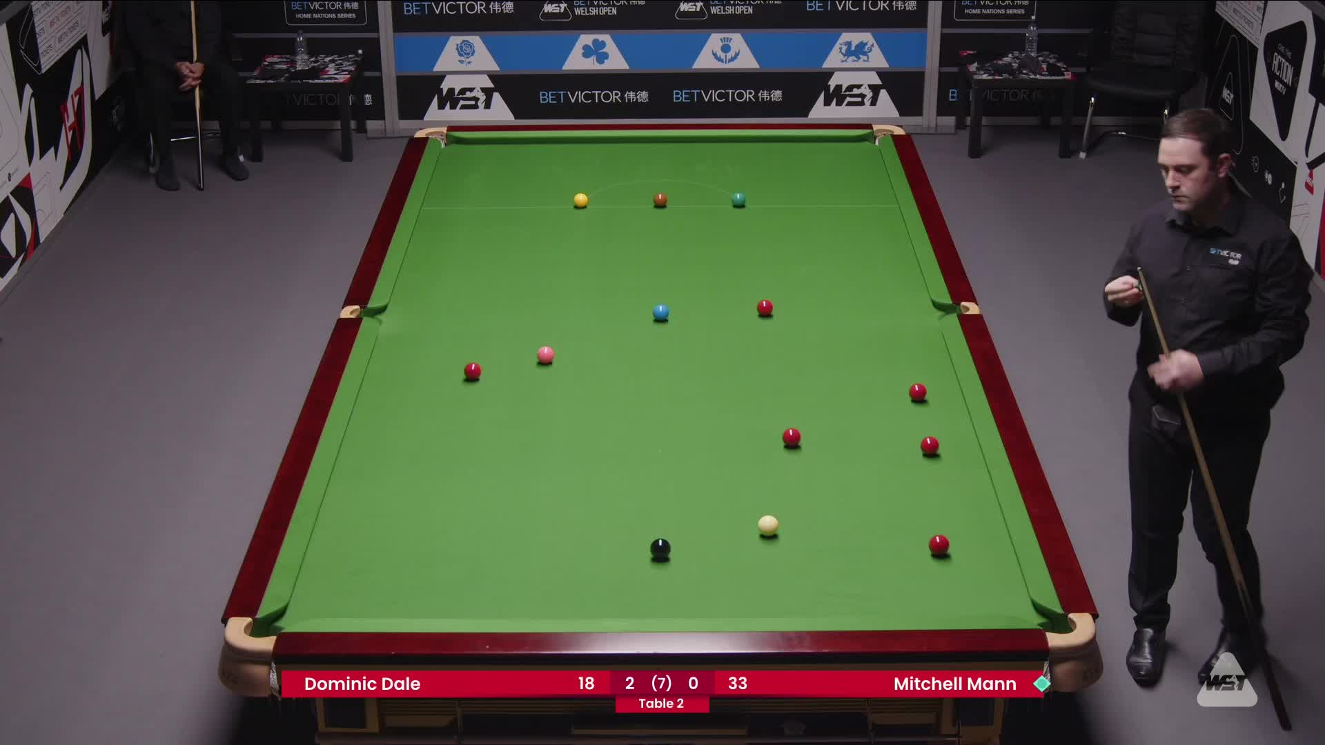 多米尼克·戴尔VS米切尔·曼恩2025斯诺克威尔士公开赛资格赛 清流