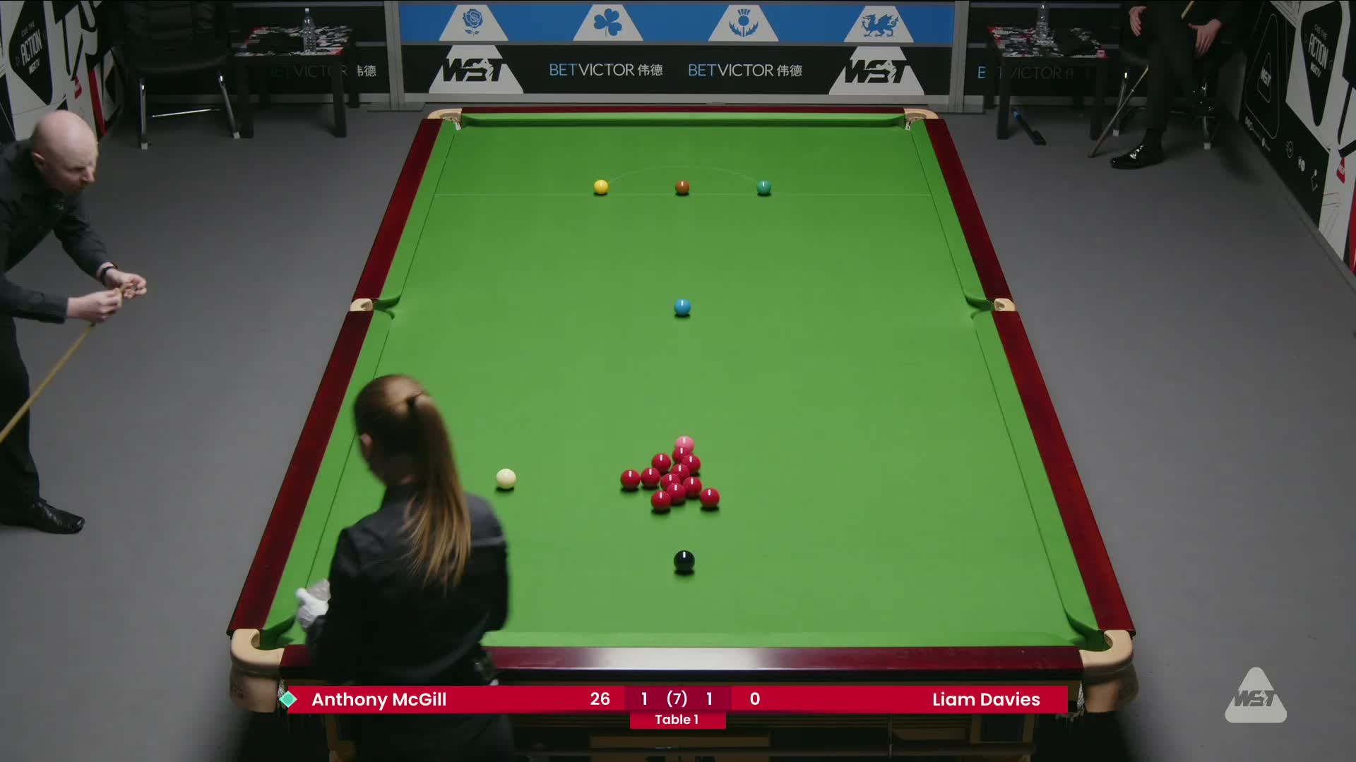安东尼·麦克吉尔VS利亚姆·戴维斯 2025斯诺克威尔士公开赛资格赛 清流