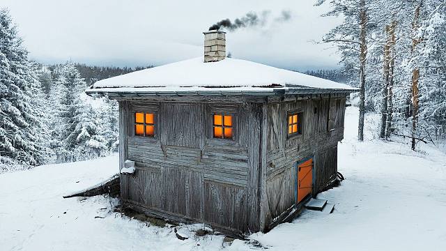 我独自进入极寒的冰天雪地，准备重建30年前废弃的木屋，在里面奢华居住