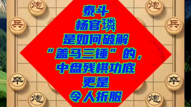 泰斗杨官璘是如何破解“盖马三锤”的？