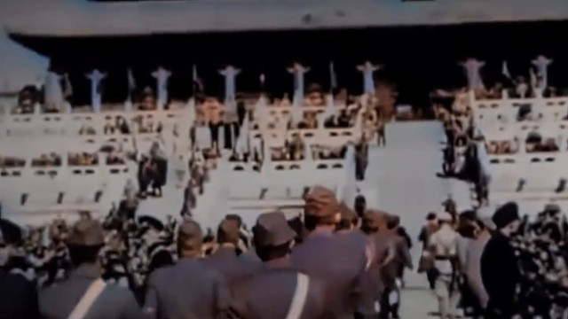 1945年太和殿日本投降仪式真实影像，近20万人前来观看