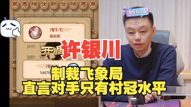 许银川：对手只有村冠水平，有点不堪一击