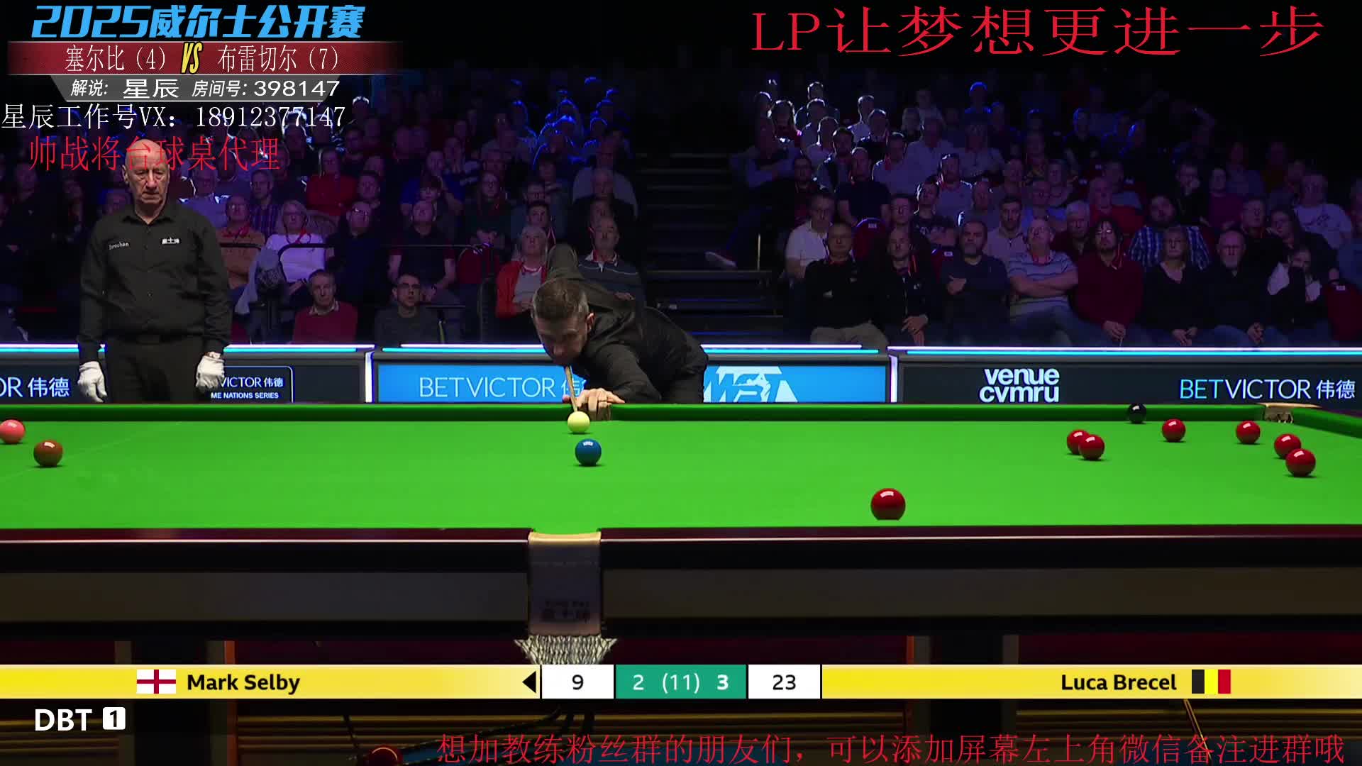 卢卡·布雷切尔VS马克·塞尔比 2025斯诺克威尔士公开赛 星辰解说 下半场