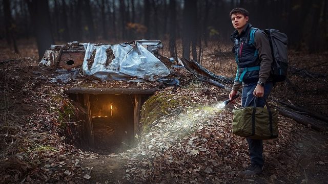 我在森林里找到了一个废弃的防空洞，并把它变成了一个秘密避难所