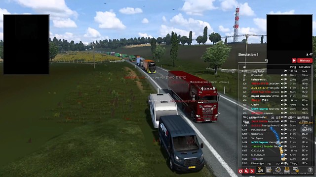 TMP欧卡卡车全球线上联机，在加来小路遇到游戏管理员小车，监督卡车玩家违规操作，挺好点个赞！