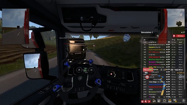 TMP欧卡卡车全球线上联机，加来小路被老外卡车头逆行撞我，必须举报，不能惯他