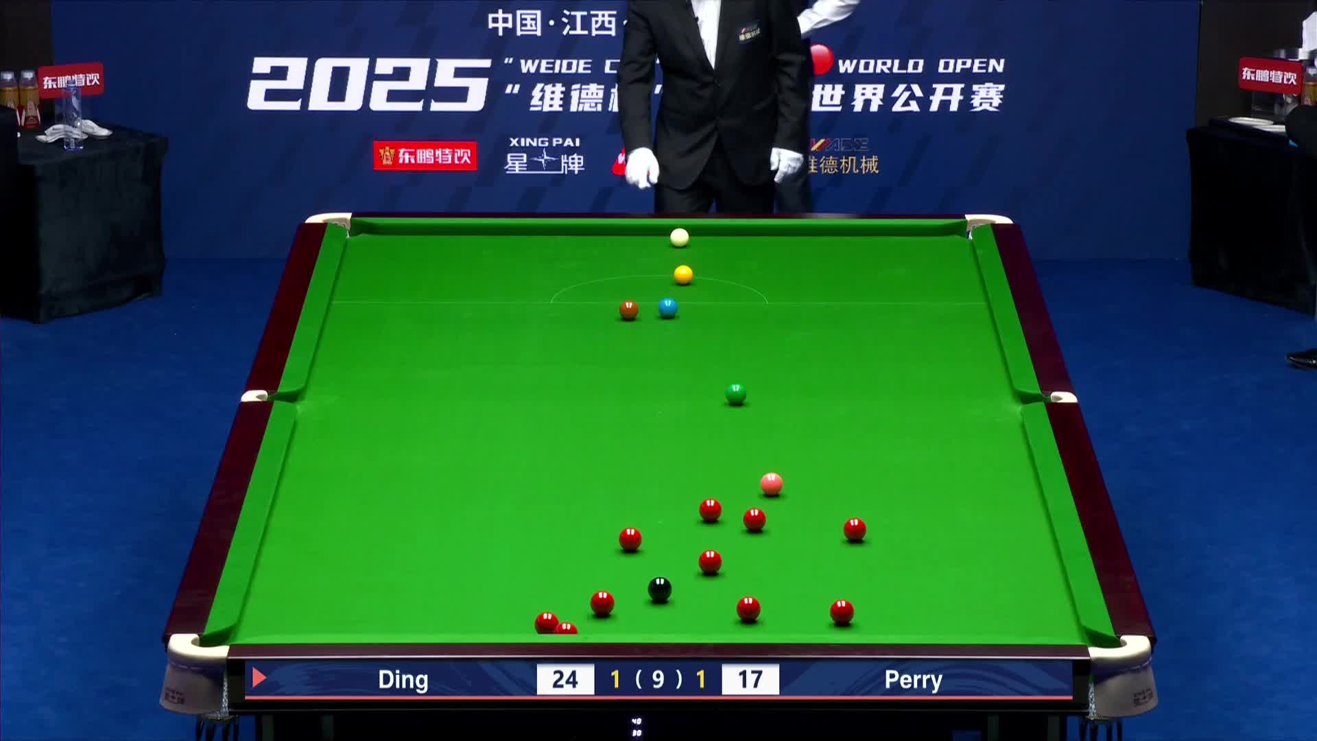 丁俊晖VS乔·佩里 2025斯诺克世界公开赛 清流