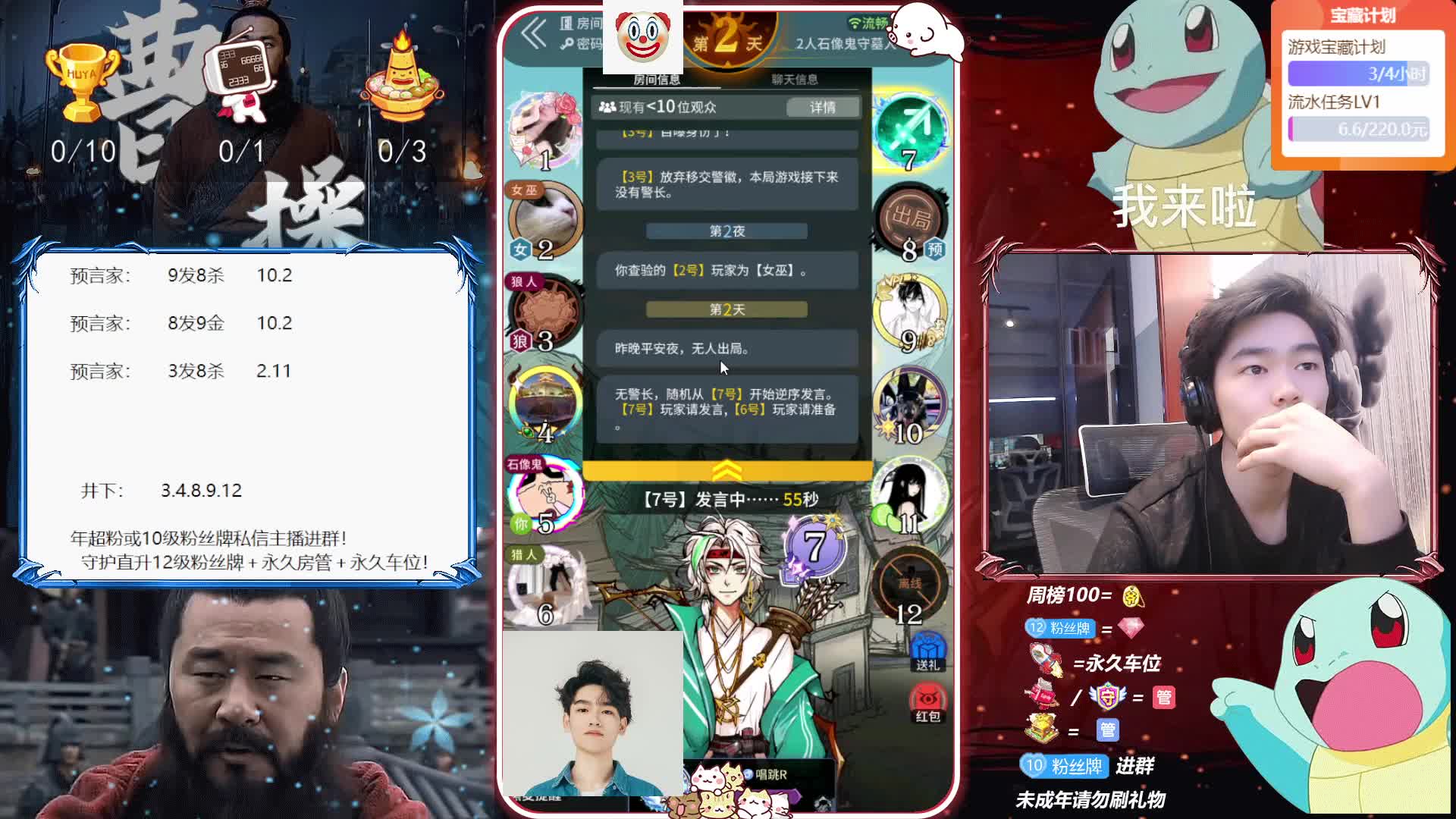 曹贼：好人贴脸，对我狼人没用！统统打死！