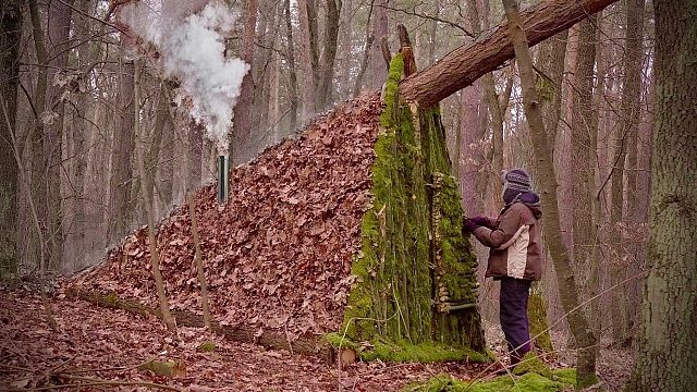 女孩这一身本领绝了，独自户外闯荡，轻松搭建出安全庇护所