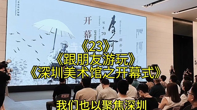 跟朋友游玩23深圳美术馆之开幕式，大型美术馆，开幕式如此多人