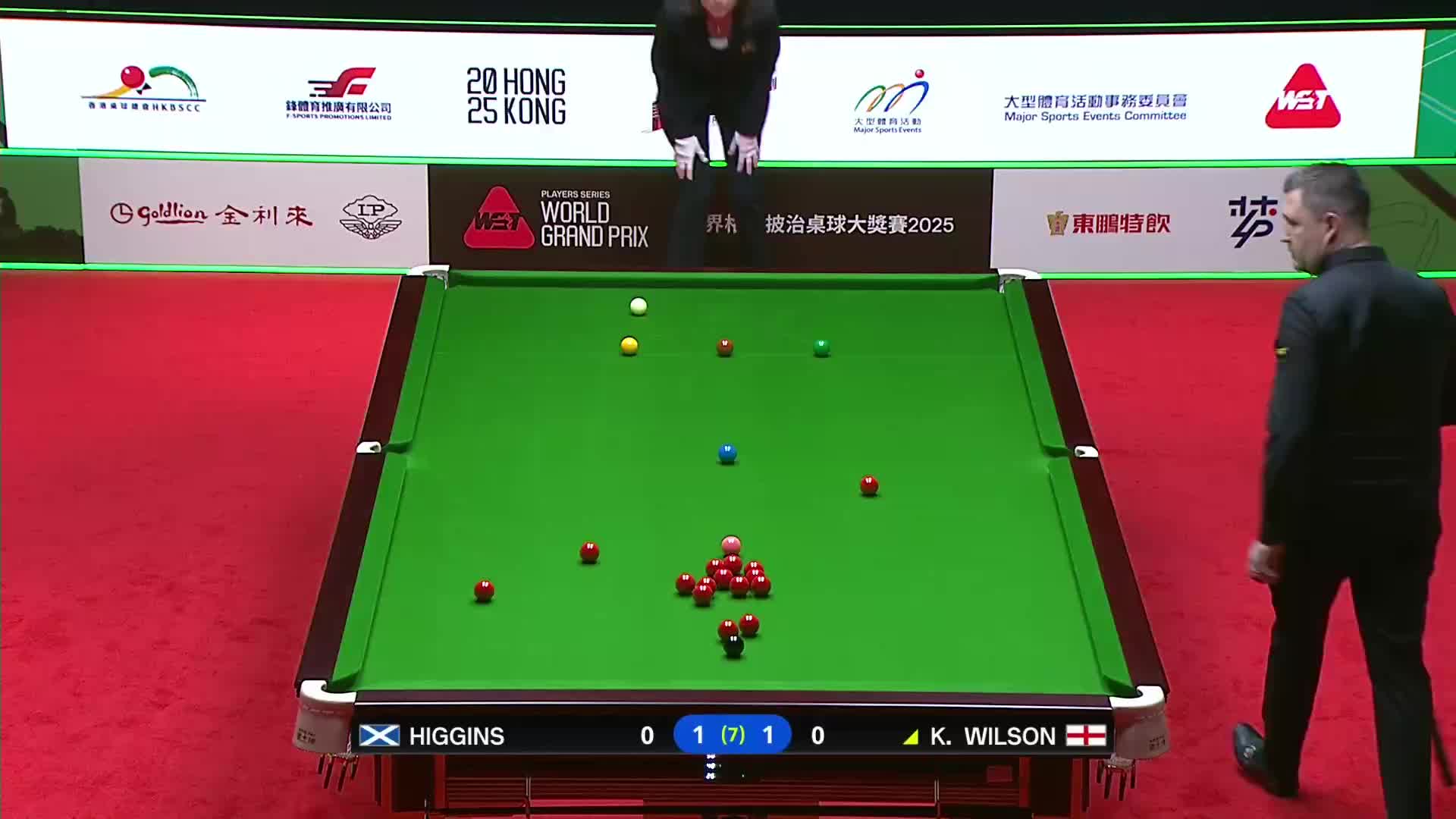 约翰·希金斯VS凯伦·威尔逊 2025斯诺克世界大奖赛 清流