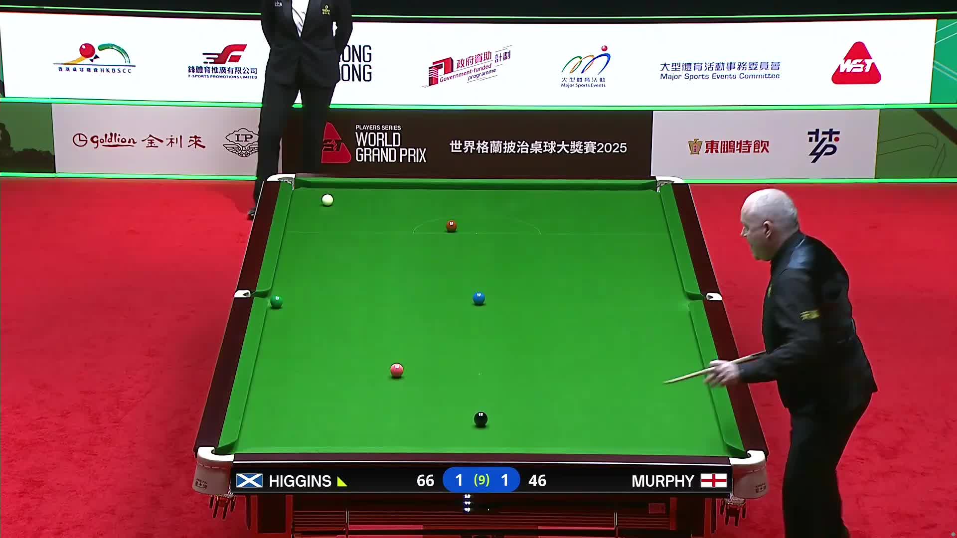 肖恩·墨菲VS约翰·希金斯 2025斯诺克世界大奖赛 清流