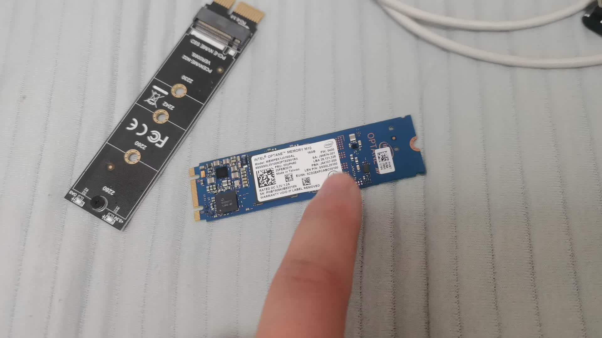 13包邮的傲腾M10 16G 12包邮的nvme转PCIe×1转接板 PD激活头笔记本电源开箱