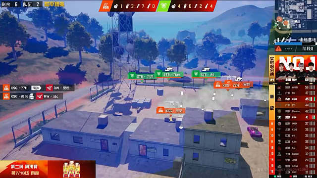 周决赛雨林地图，KSG单局22分吃鸡，目前排名上升至总积分榜第二位，安颜以6个淘汰拿下春季赛第二次M