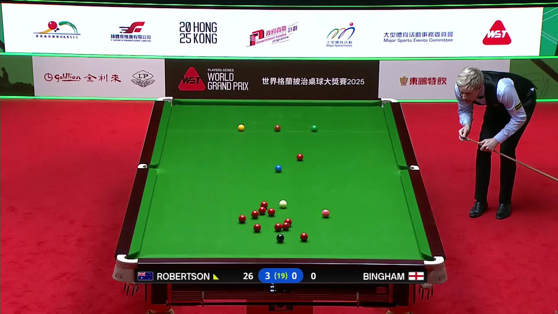 尼尔·罗伯逊Vs斯图尔特·宾汉姆 2025斯诺克世界大奖赛 清流