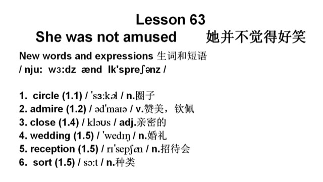 新概念英语第二册第63课，每个单词用中文谐音标注，用一句话记忆