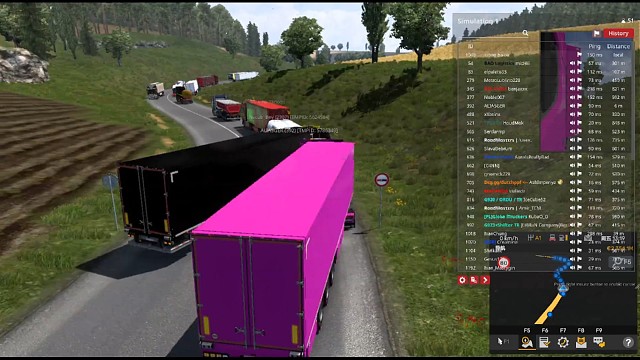 TMP欧卡全球卡车玩家S1服线上联机，加来小路老外恶意超车加塞，必须举报 不能惯着他