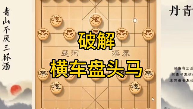 河南省冠军黄丹青讲棋，象棋怎么学，象棋教学，破解横车盘头马，讲解棋理，系统学习象棋。