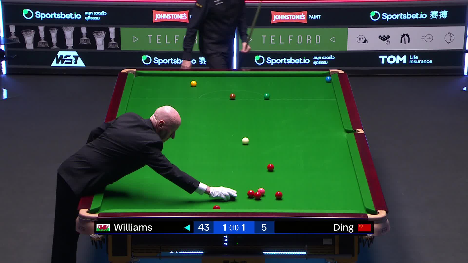 马克·威廉姆斯VS丁俊晖 2025斯诺克球员锦标赛 清流