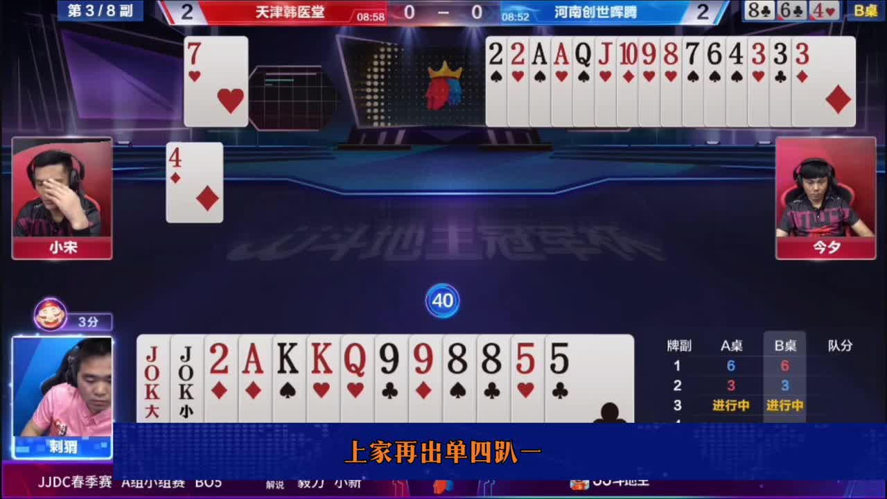 地主给下家送对子送双王