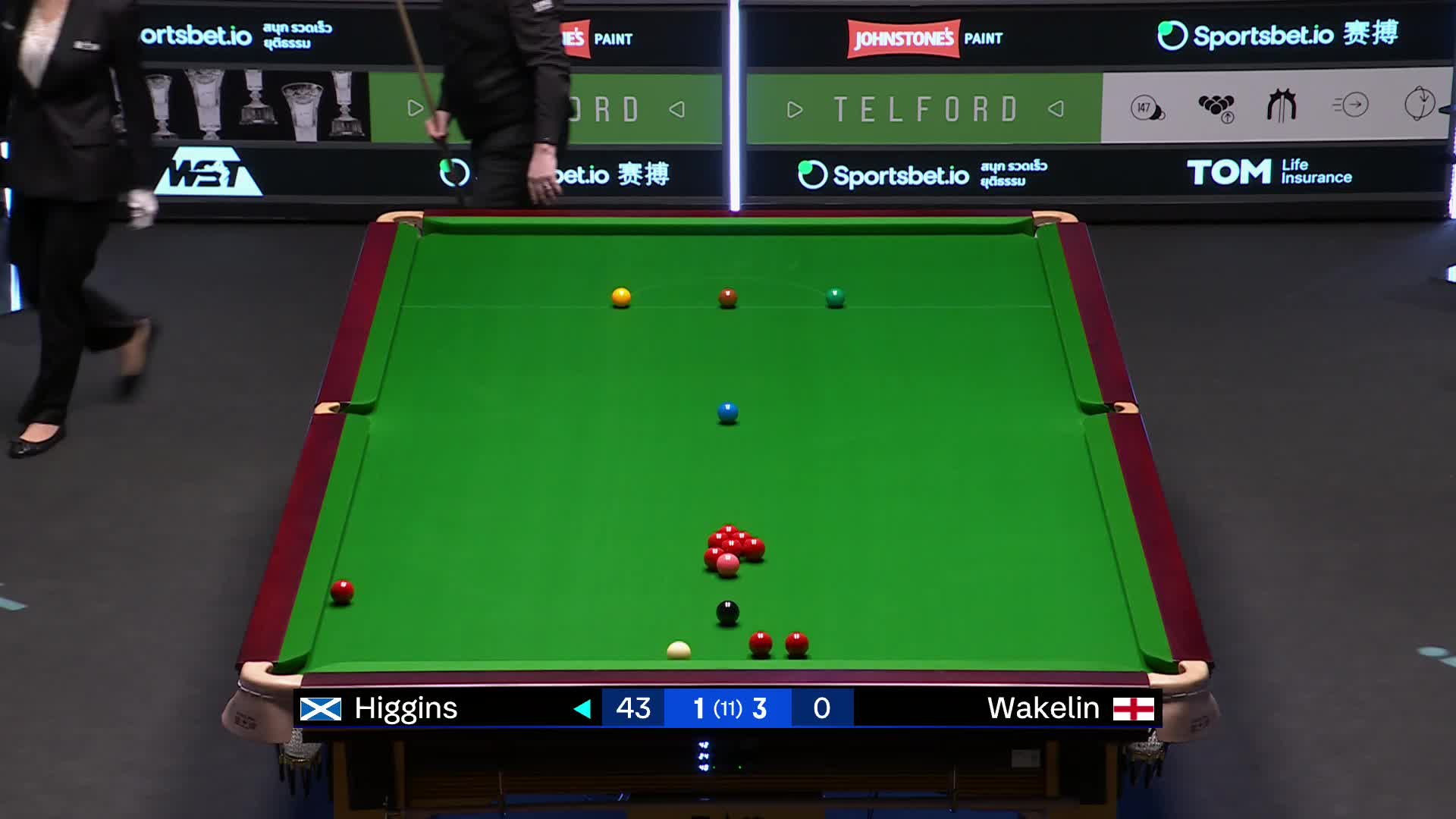约翰·希金斯VS克里斯·沃克林 2025斯诺克球员锦标赛 清流