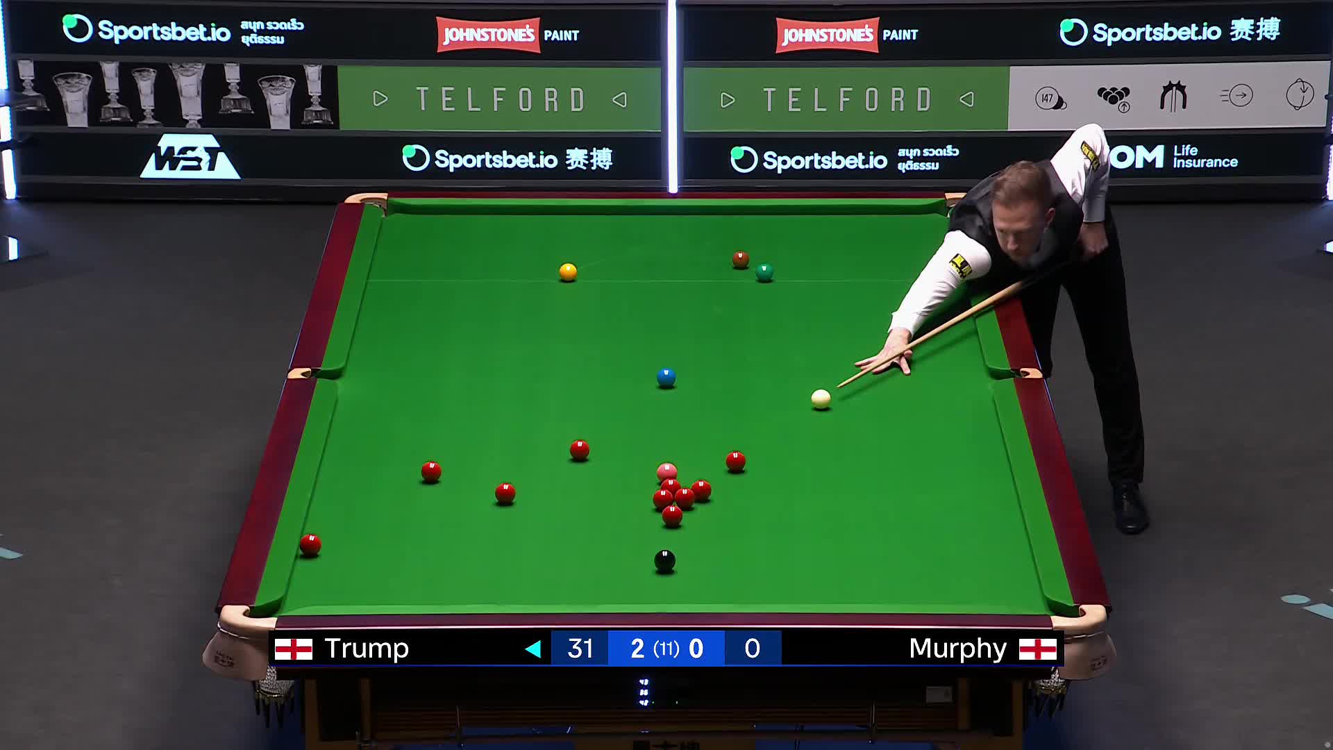 贾德·特鲁姆普VS肖恩·墨菲 2025斯诺克球员锦标赛 清流
