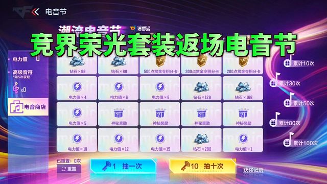 CF手游：竞界荣光套装返场潮流电音节，有人试水了吗？