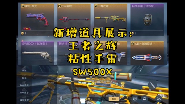 王者之辉、SW500X、粘性手雷道具展示~