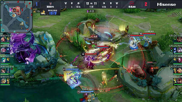 JDG众人赢得团战杀进高地推掉水晶。JDG获得大场胜利同时也双杀DYG获得第二赛段首胜，恭喜JDG​