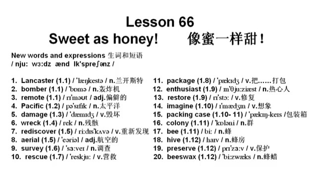5分钟新概念英语第二册第66课，每个单词用中文谐音标注