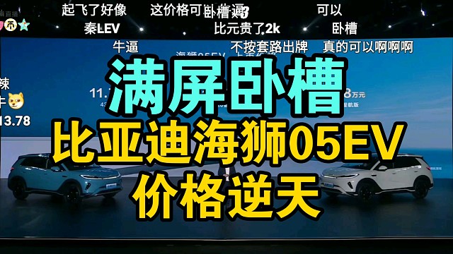 【价格逆天】比亚迪海狮05EV价格公布弹幕炸裂！太香辣！