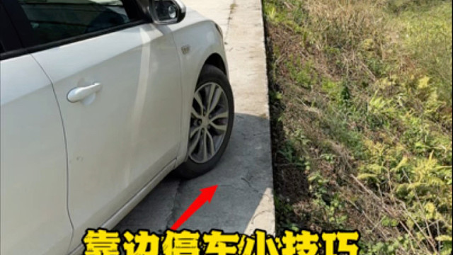 靠边停车掌握了这两个技巧新手也能避免磕碰#汽车知识 #驾驶技巧