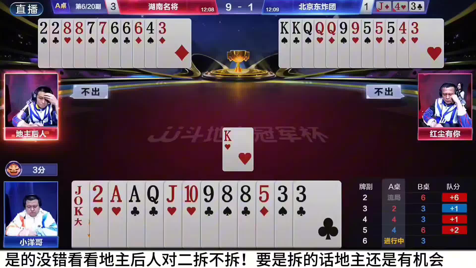 红人组合的默契配合让地主无能为力只能顺从