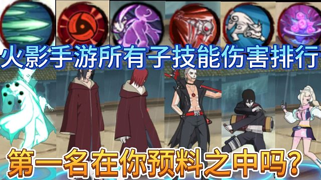火影手游所有子技能伤害排行，第一名在你预料之中吗？