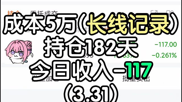 成本5万(长线记录)持仓182天 二次元第一股 今日-117