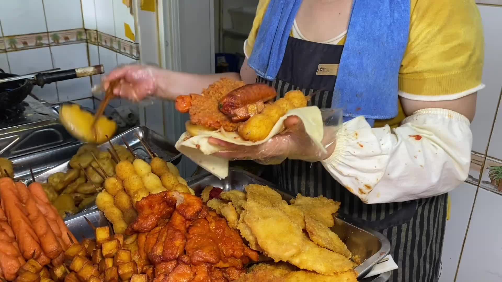 天津早餐，大饼卷一切