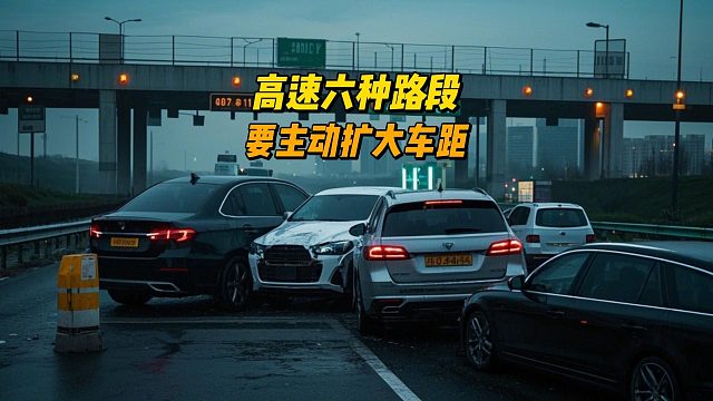 高速六种路段，要主动扩大车距，来应对突发情况