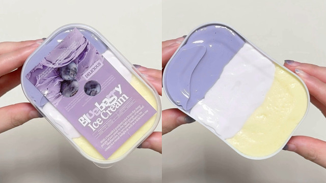 《蓝莓芋泥乳酪三色杯》