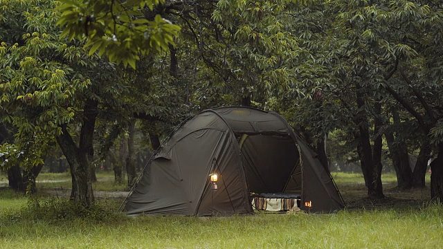 森林里整天下雨的一天 ☔ · 雨中露营 · 野营视频 · 野营