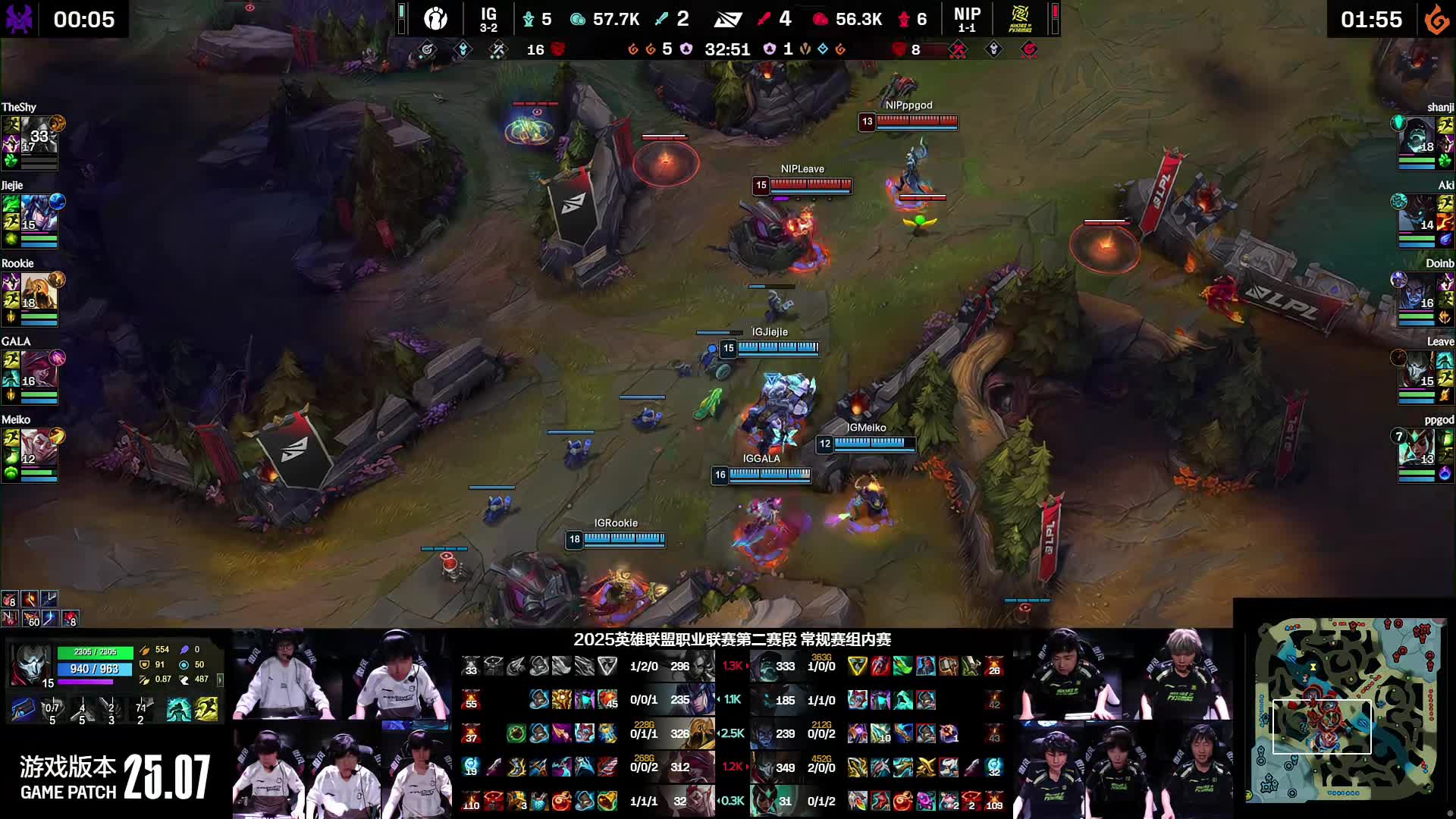 【NIP击杀大龙】NIP于中路找到机会击杀theshy豹女，凭借人数优势顺势击杀大龙。