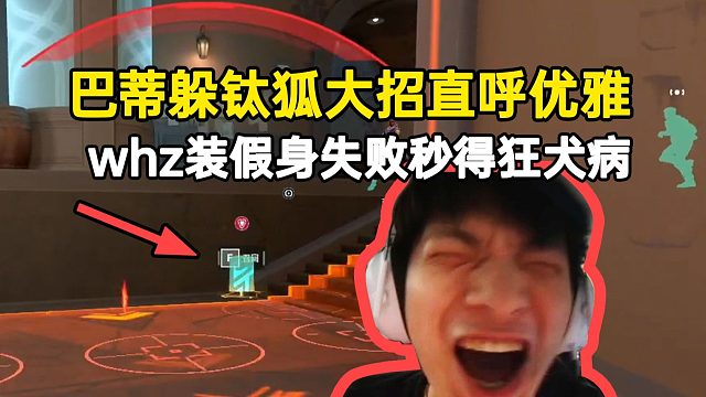 巴蒂无伤躲钛狐大招直呼优雅，whz装假身失败秒得狂犬病！