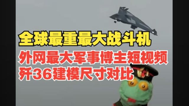 【熟肉】油管最大军事博主：中国六代机歼-36全球最大最重战斗机建模对比
