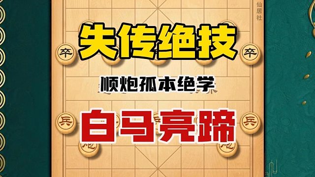 象棋失传绝技白马亮蹄象棋民间高手的顺炮孤本绝学极品飞刀教学