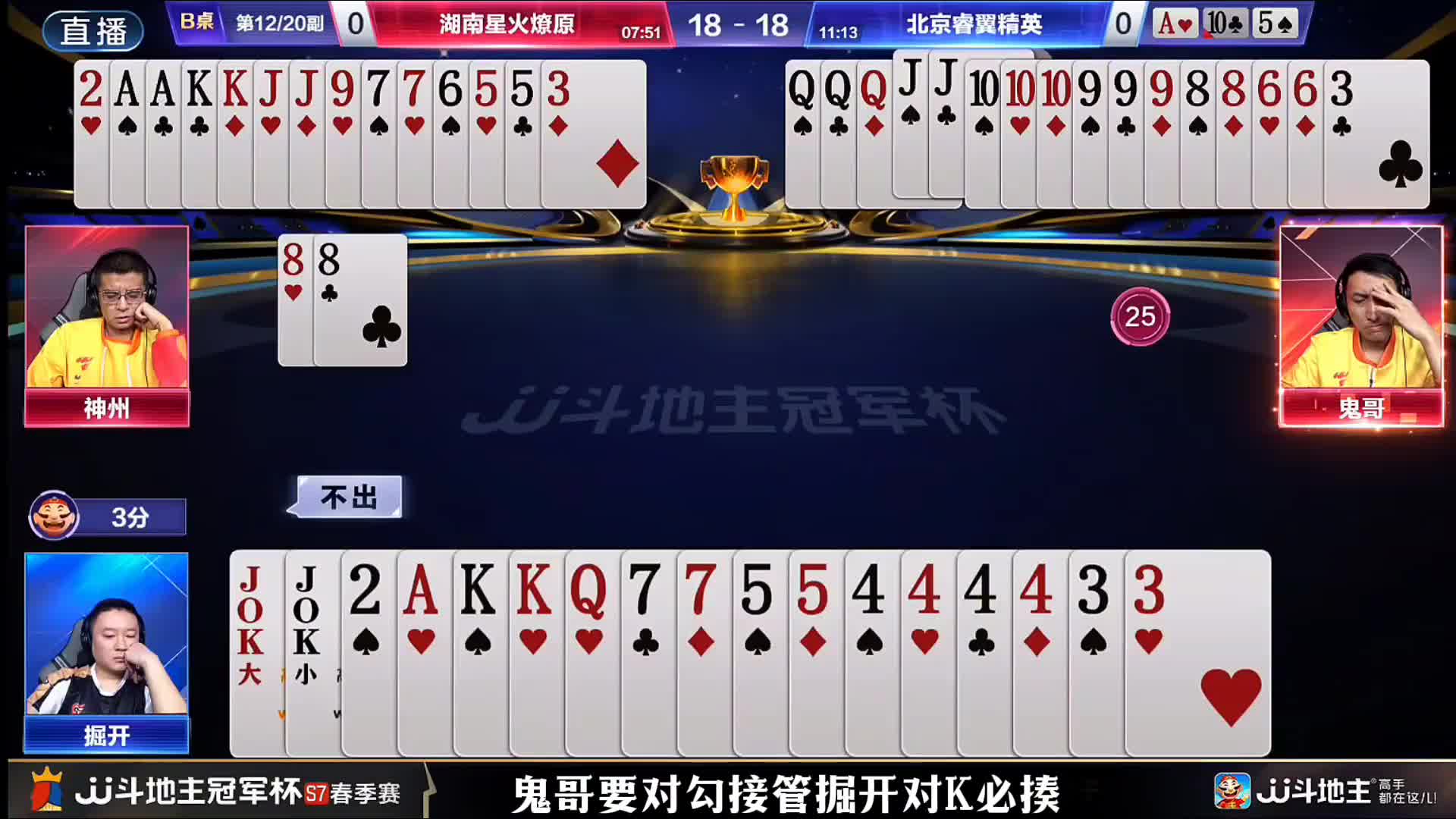 能打败地主掘开手握双王两2四个4的农民那他俩绝对是有点东西