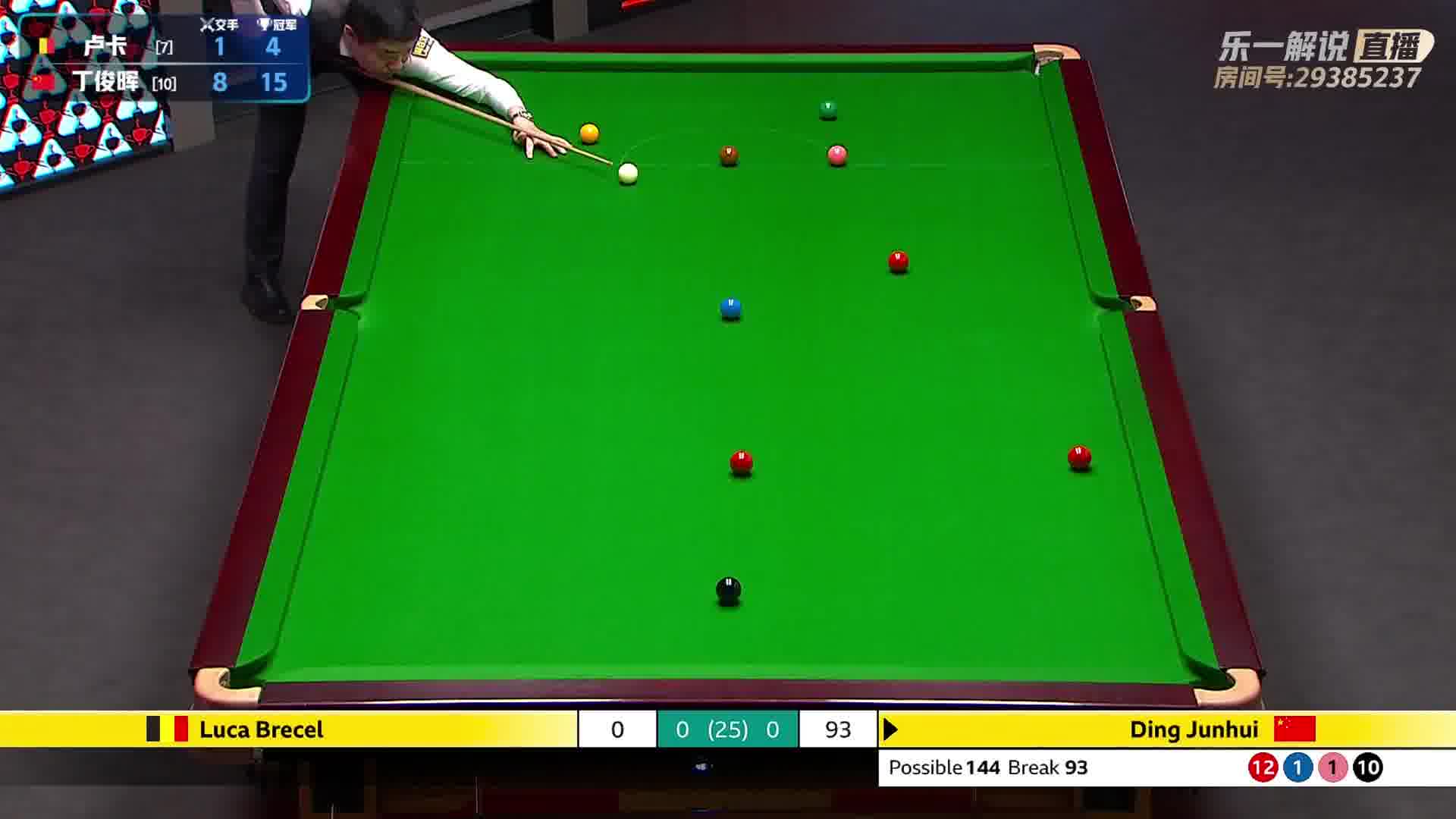 布雷切尔3-5瑞恩·戴 2025斯诺克世锦赛